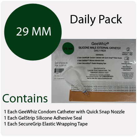 Condom Catheter 29mm GeeWhiz  daily pack of 35 condom catheters - Geewhiz Condom Catheter