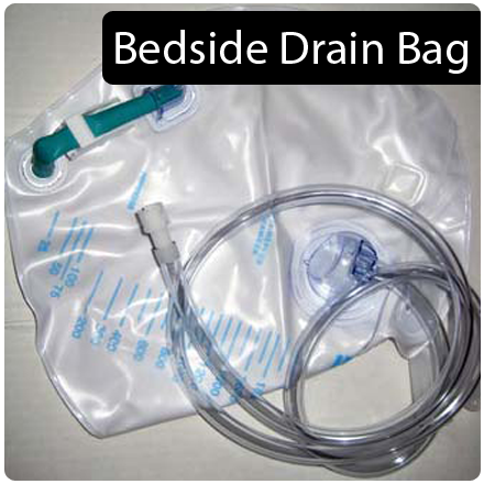 Bedside Drain Bag With GeeWhiz QuickSnap - Geewhiz Condom Catheter