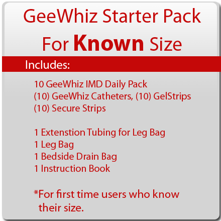 External Condom Catheter GeeWhiz® Starter Pack of 10 Catheters for KNOWN SIZE - Geewhiz Condom Catheter